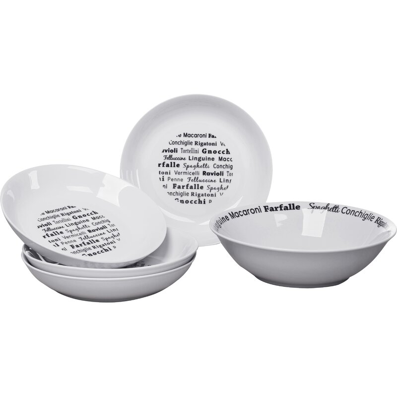 Symple Stuff Script 5 Piece Pasta Bowl Set & Reviews | Wayfair.co.uk