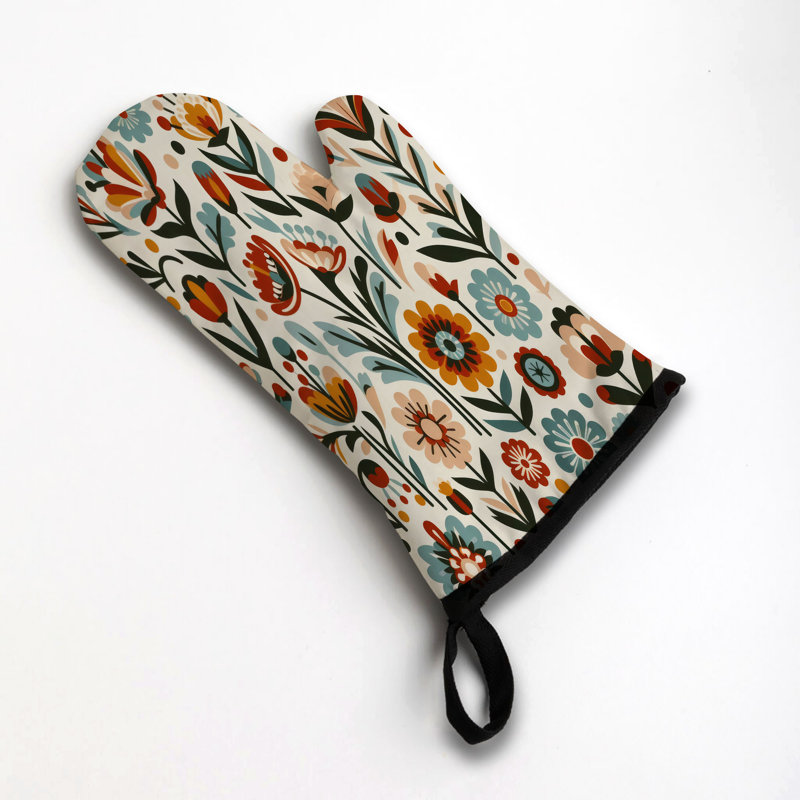 Classic Flower Fields Oven Mitt Cotton Twill