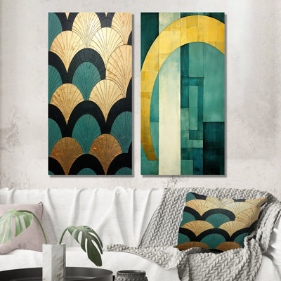 Derby - Abstract Shapes Canvas Wall Art Set Of 2