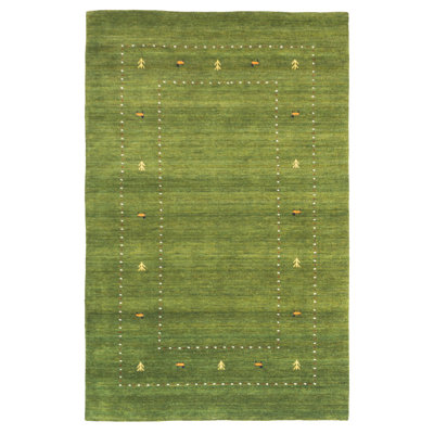 Kashkuli Gabbeh Green Rug 4'11" x 7'9"