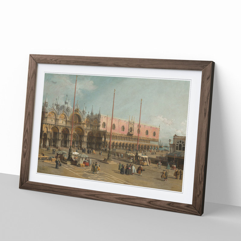 The Square of Saint Mark by Giovanni Canaletto - Framed Print, 27cm H x 36cm W x 2cm D, Walnut Framed