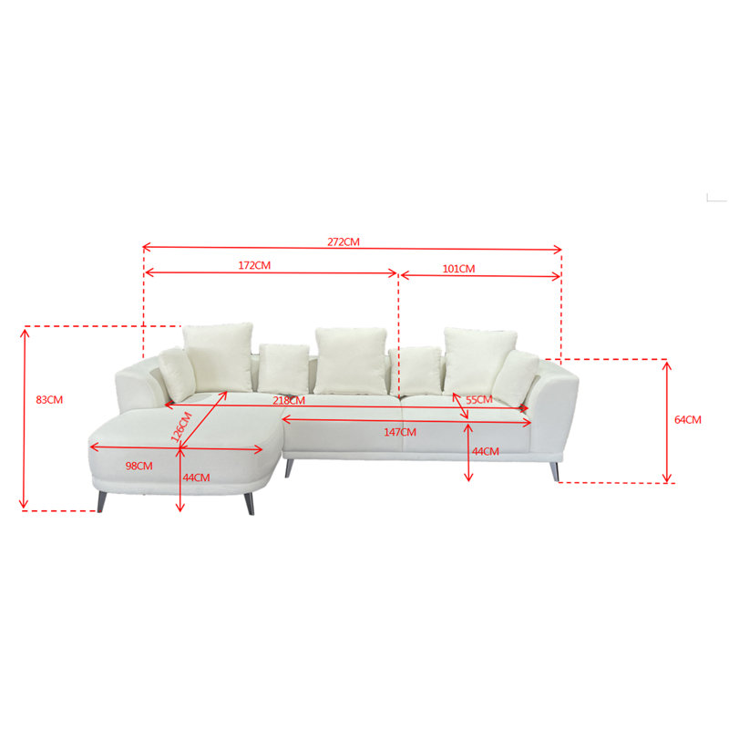 Left Hand Corner Sofa, Cream