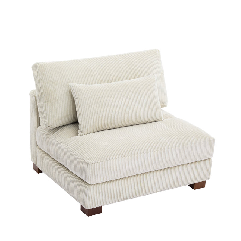 Maelina 96.5Cm Wide Armless, Beige Corduroy