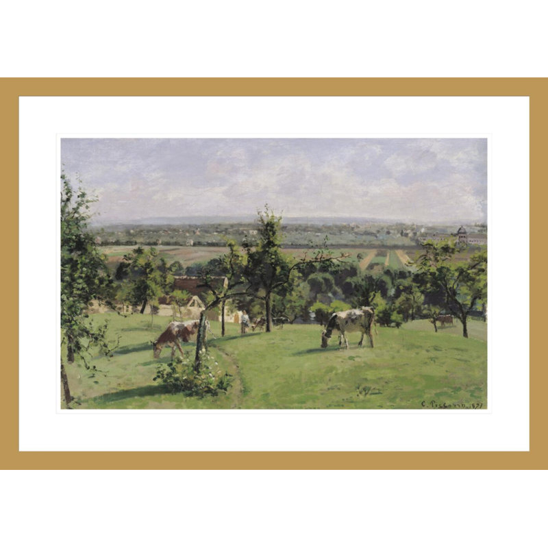 «Hillside of Vesinet Yvelines» par Camille Pissarro, impression giclée encadrée, H 21,12 po x l 29,5 po