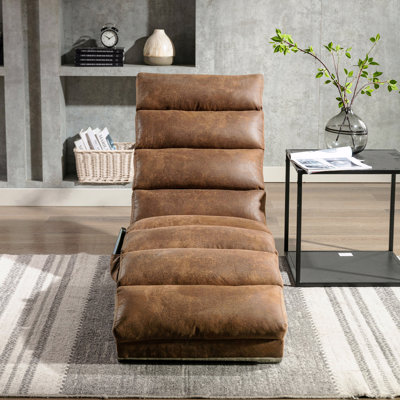Chaise longue rembourrée avec vibration pour la détente, canapé rembourré moderne en tissu à dossier fixe avec fonction inclinable pour le salon / la chambre à coucher