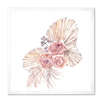 " Bouquet with Dried Flowers Leaves Pampas Grass I " Painting