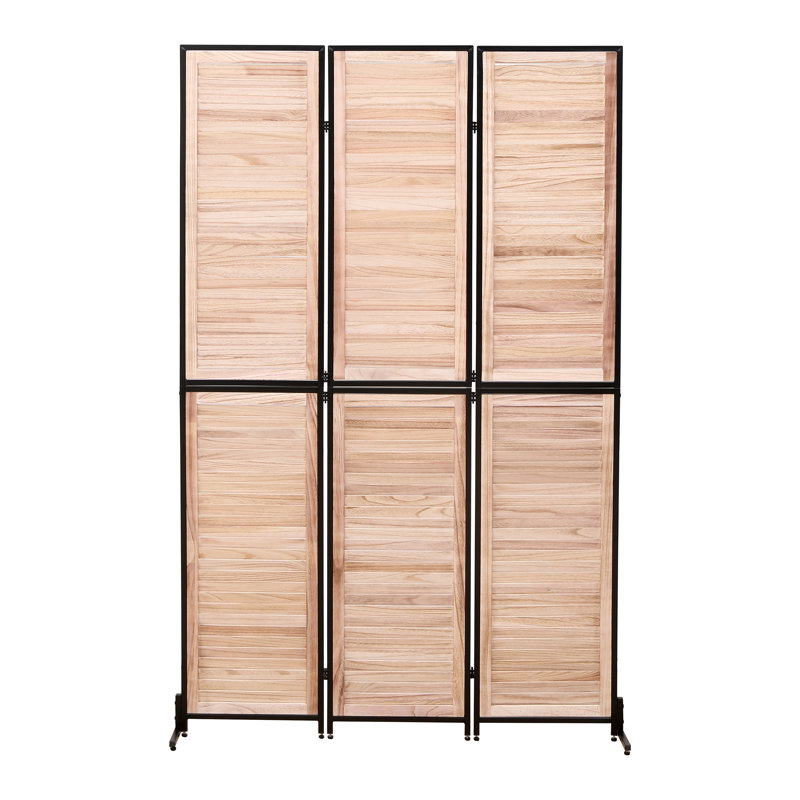 Natural Wooden Folding Privacy Screen