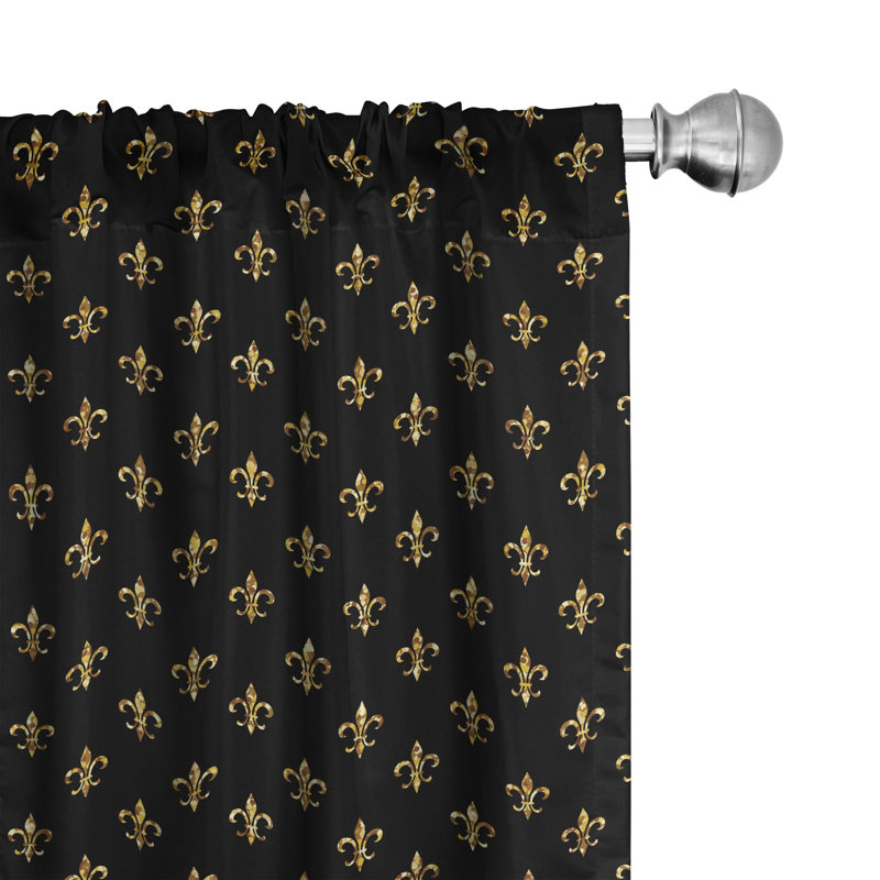 Fleur De Lis Semi-Sheer Rod Pocket Curtain Panels, 28" x 95"