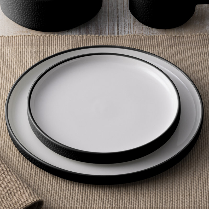 Noritake Colortex Stone Stax Dinner Plates, 9-3/4", Black