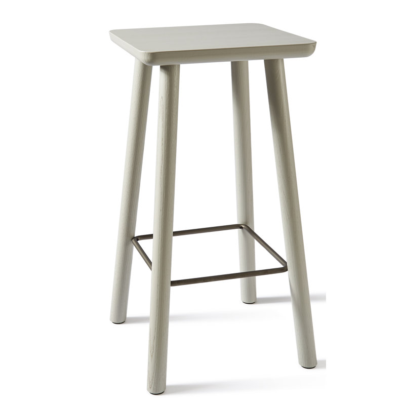 Solid Wood Counter Stool, Off White