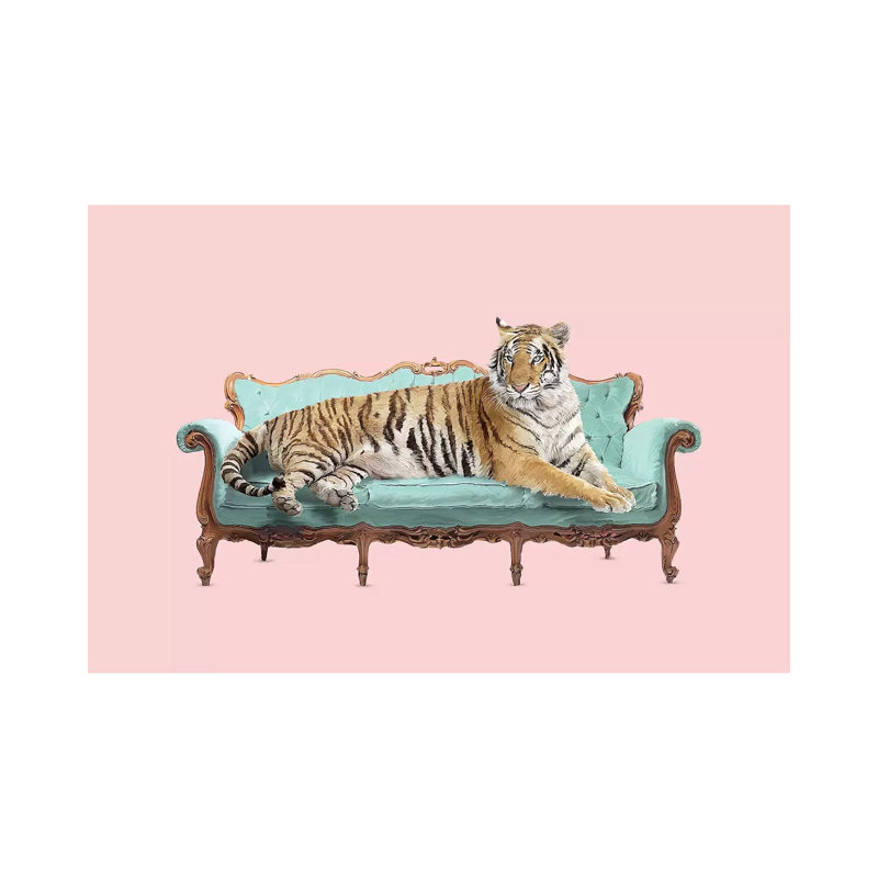 Lazy Tiger by Robert Farkas - Print on Canvas, Wrapped Canvas, 20.32 cm H x 30.48 cm W