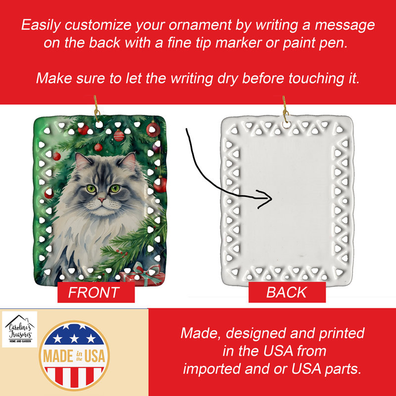 Ornement en porcelaine British Longhair, British Longhair Cat