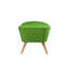 Stylish Solid Wood Pouffe with Green 100% Polyester Fabric, 22.4 x 17.7 x 17.7 inches | 32 DNS Foam for Comfort | Easy Clean Fabric & Durable Wood Legs | Perfect for Living Room, Bedroom, or Relaxation Areas-1510334001