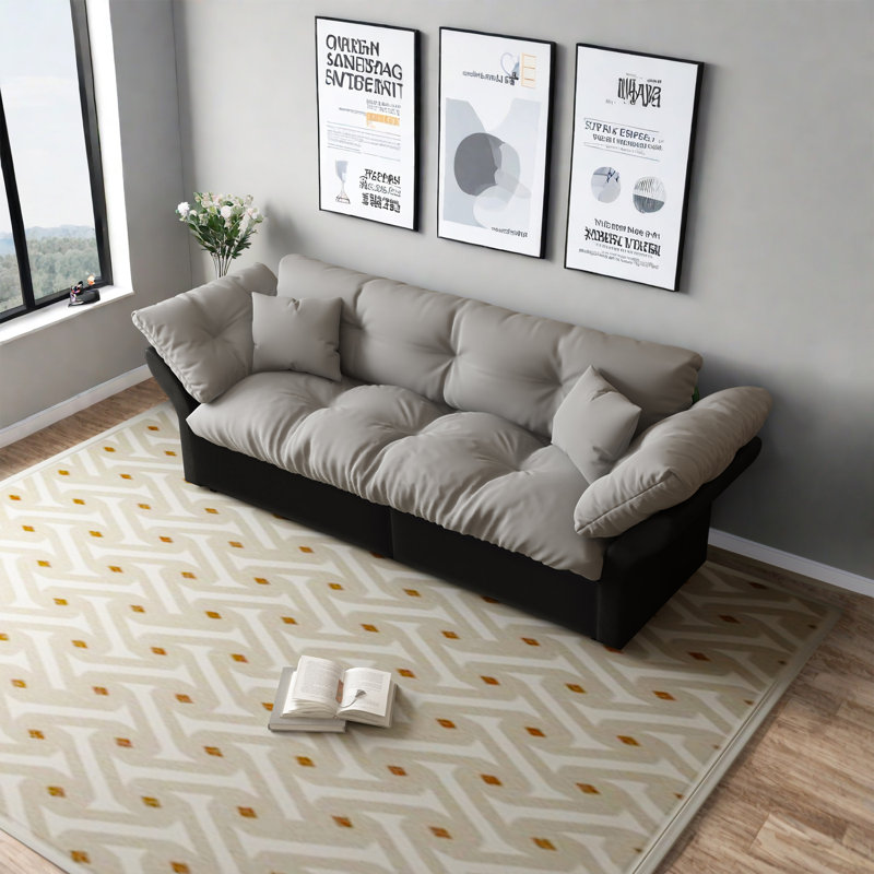 2 Seater Velvet Sofa Bed, Light Grey
