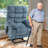 Vayun 40.55" W Oversized Chenille Lay Flat Liftable Power Recliner, Massage, Heater-742170020