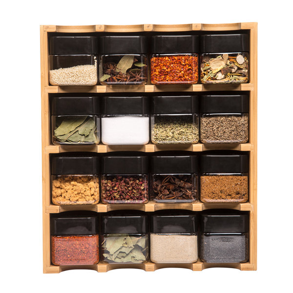 Kamenstein Kamenstein Bamboo Inspirations Spice Rack with Leaf Labels,  16-Cube, Wayfair