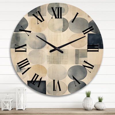 Horloge murale en bois surdimensionnée rétro