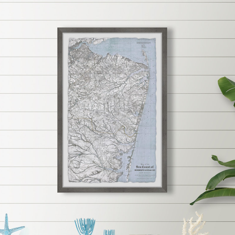 Vue de dessus bleu - Reproduction d'art graphique sur papier encadré, H 24 po x l 16 po x P 1,5 po