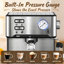 Machine à espresso avec mousseur à lait et affichage de la pression