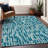 Premium Machine Washable Prisco Teal Rug-1685672728