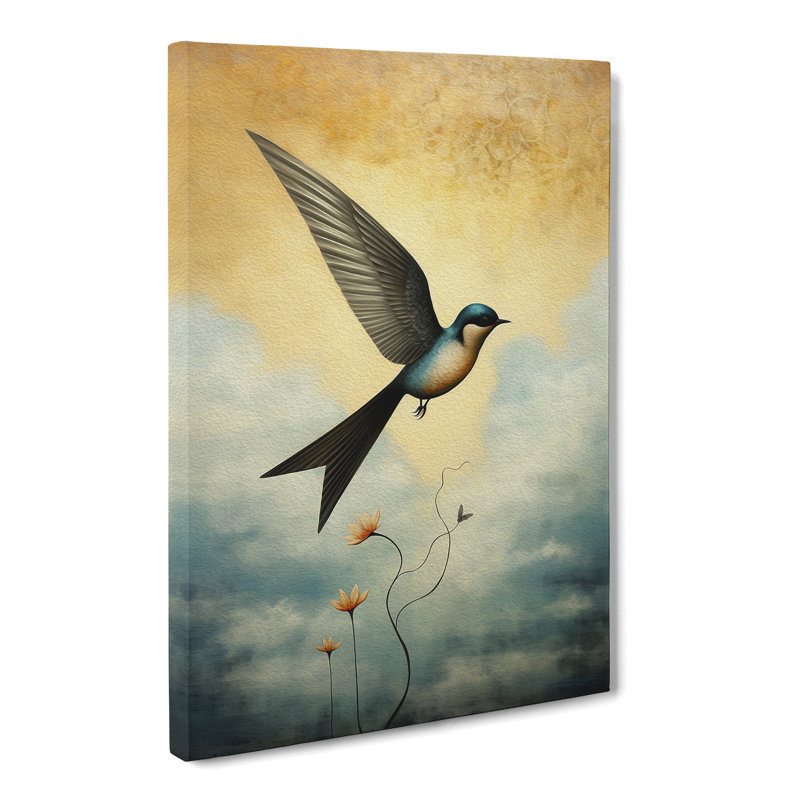 Swallow Surrealism - Wrapped Canvas, 60cm H x 40cm W x 3cm D