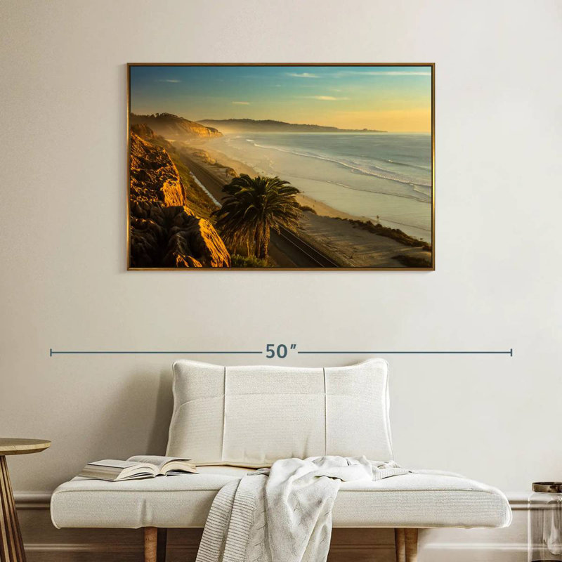Coucher de soleil Torrey, Cadre flottant doré, 40 po x 27 po