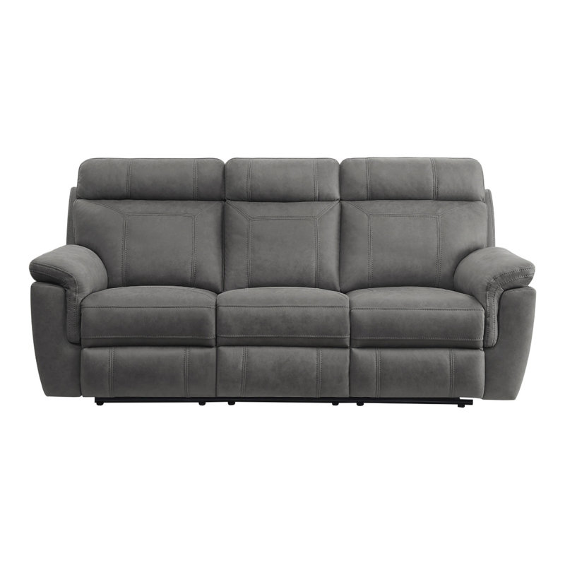 Canapé inclinable rembourré 84,5 po Semone, Microfibre/microsuède gris