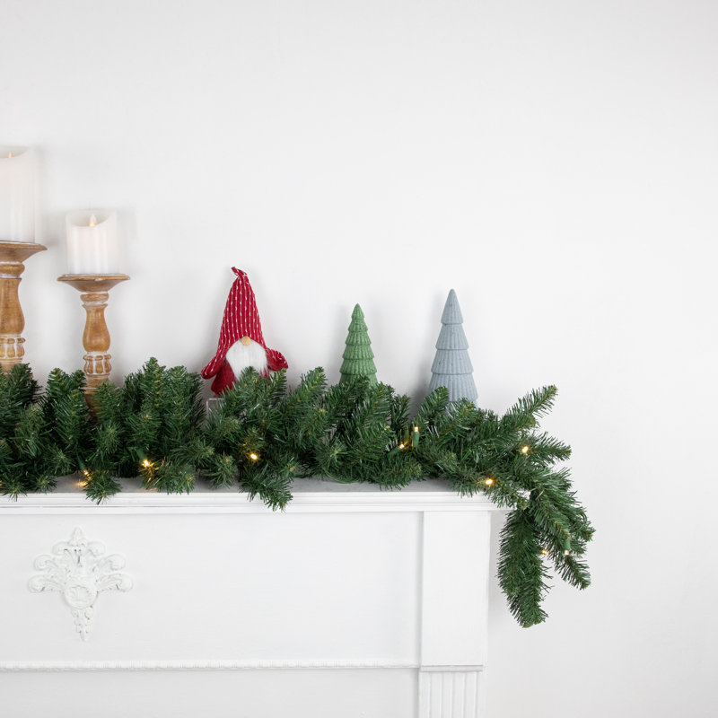 Guirlande de Noël artificielle pré-éclairée 9 'x 12 "-lumières à DEL blanc chaud
