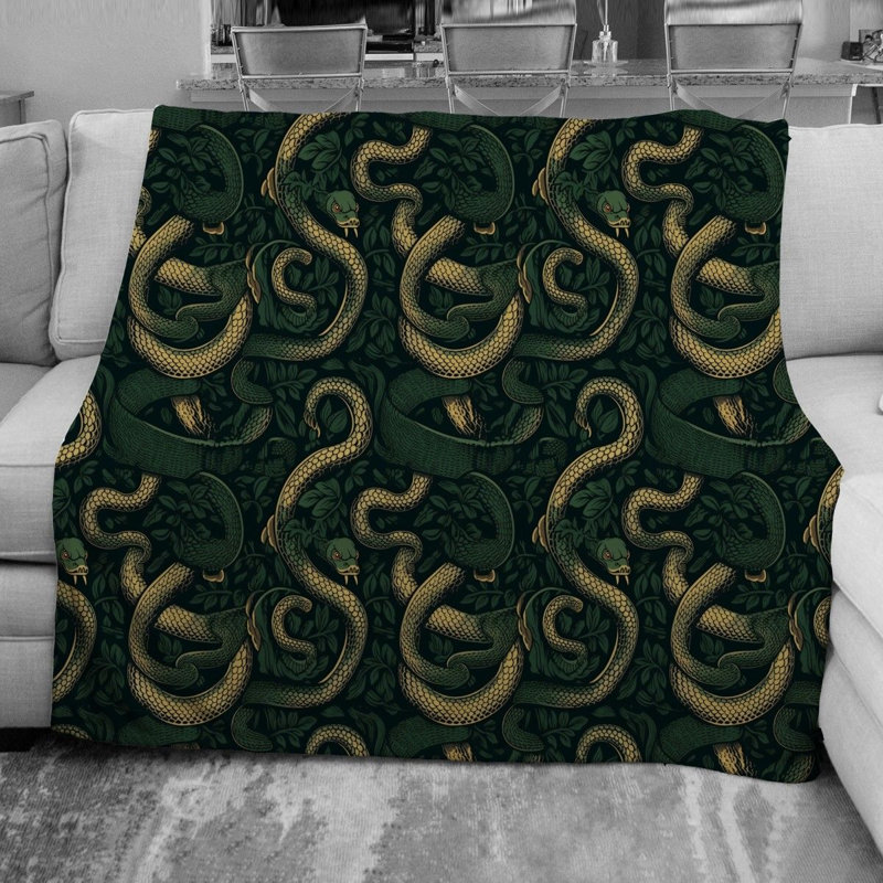  Snake Fleece Blanket, Twin
