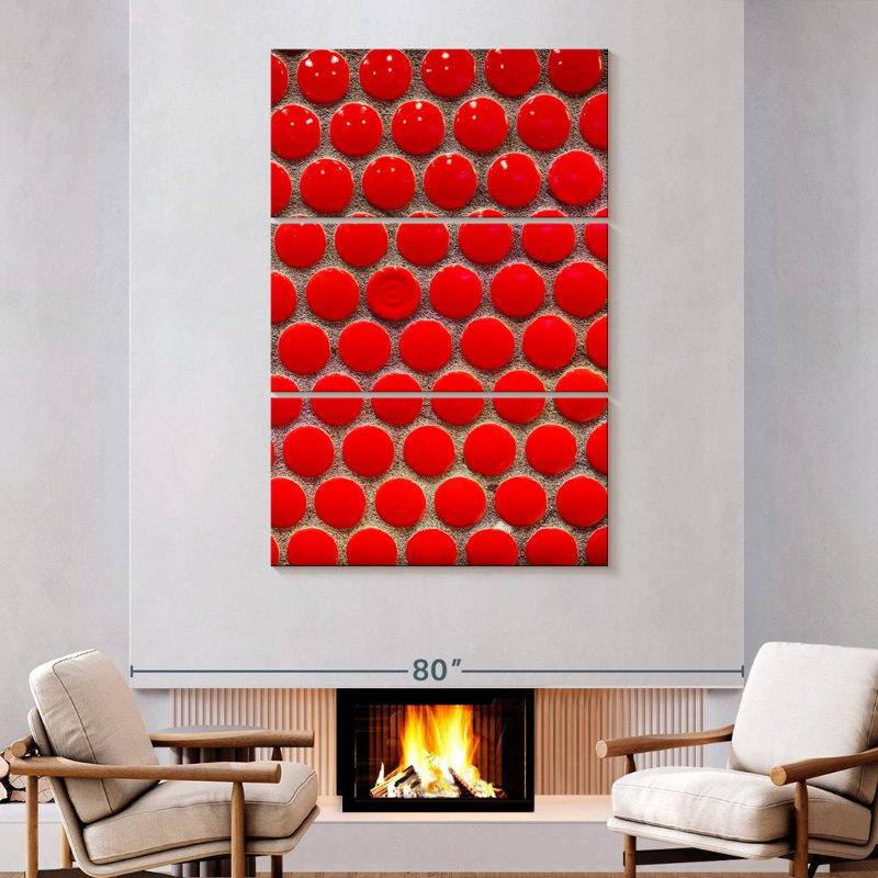 Avery Red Circle Tiles, 74" H x 48" W