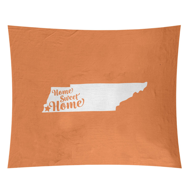 Tapisserie Home Sweet Memphis, H 68 po x l 80 po, Orange
