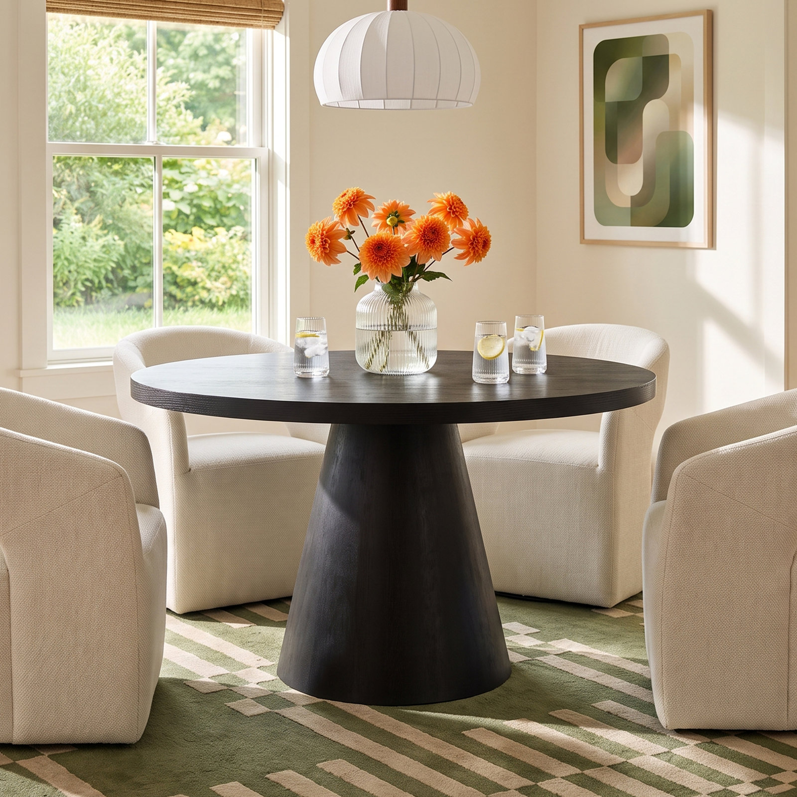 Emberly 52" Oak Dining Table, Black