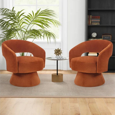 27.8" W Swivel Upholstered Barrel Chair