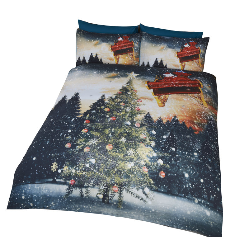 Nielsen Green Blue Red Duvet Cover Set, Kingsize Duvet Cover + 2 Standard Pillowcases