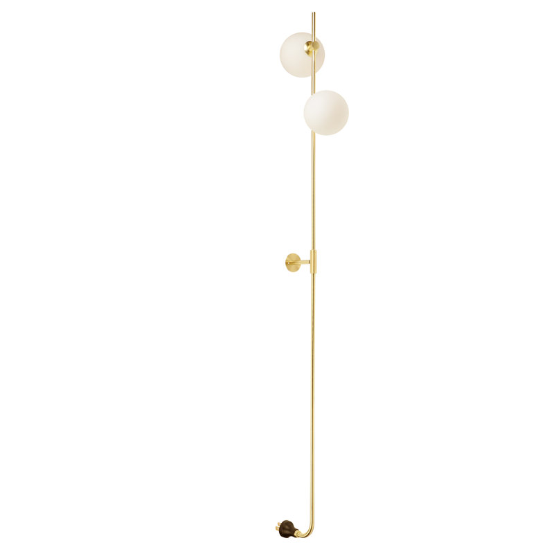 Equinox 62 in. Industrial Modern Wall Plug-In Sconce Lamp with Adjustable Heads and Frosted Globe Shades - Integrated Energy-Saving LED Light