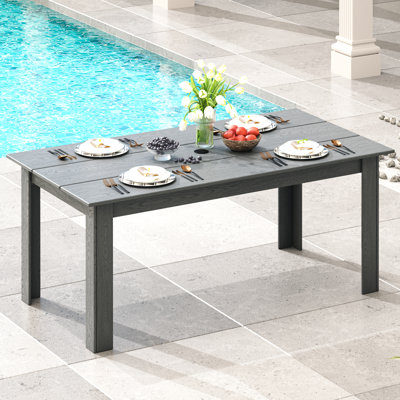 Vonne Rectangular Outdoor Dining Table With Umbrella Hole , 33.9'' in. W 66.8'' in. D