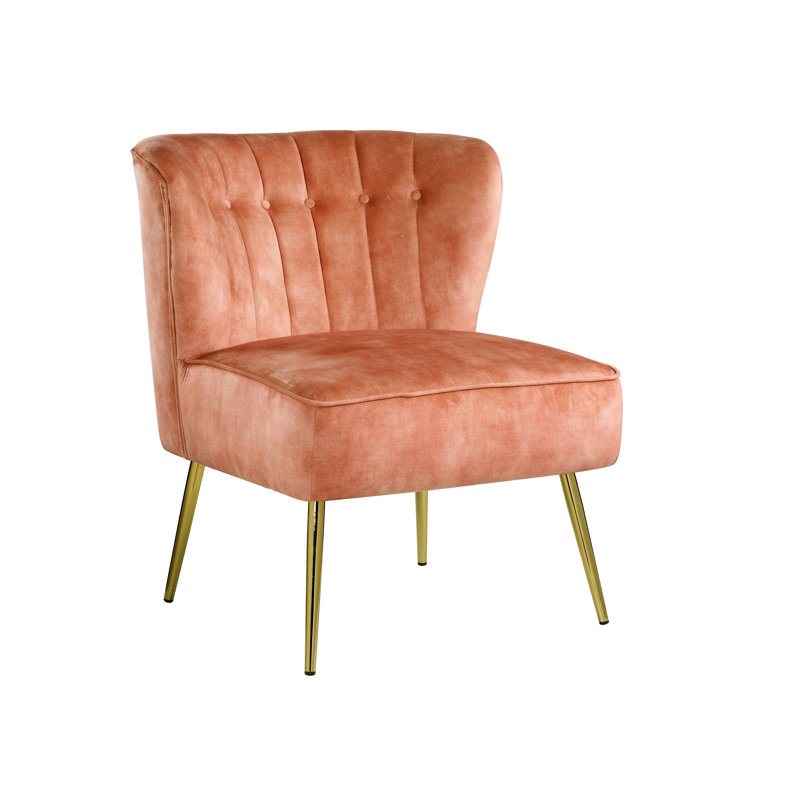 Chai décoratif en velours orange brûlé Sambell
