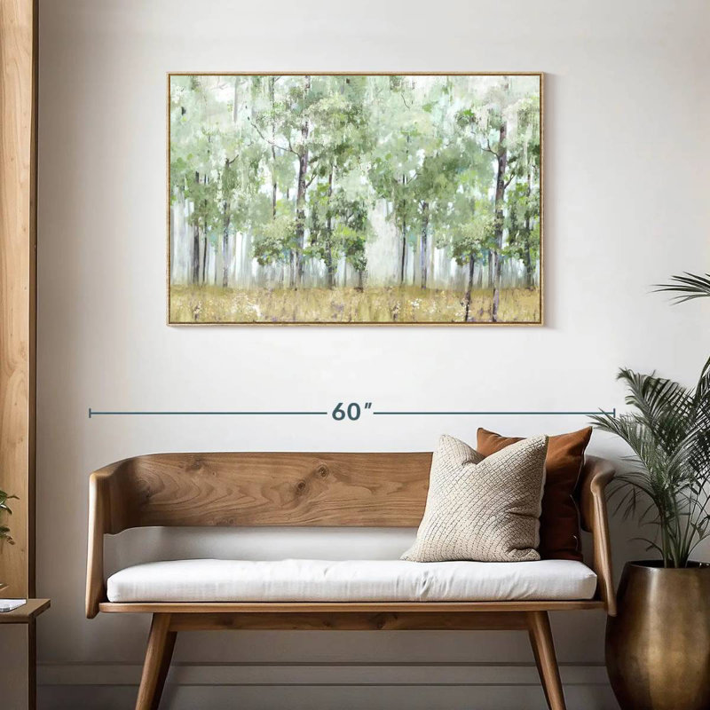 Into The Forest Light, Cadre flottant en bois naturel, 43 po x 29 po