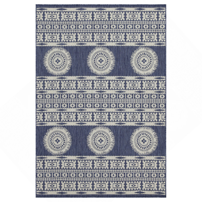 Blue 2 Ft. 7 In. X 7 Ft. 3 In. Indoor/Outdoor Area Rug, Runner 2'7" x 7'3"