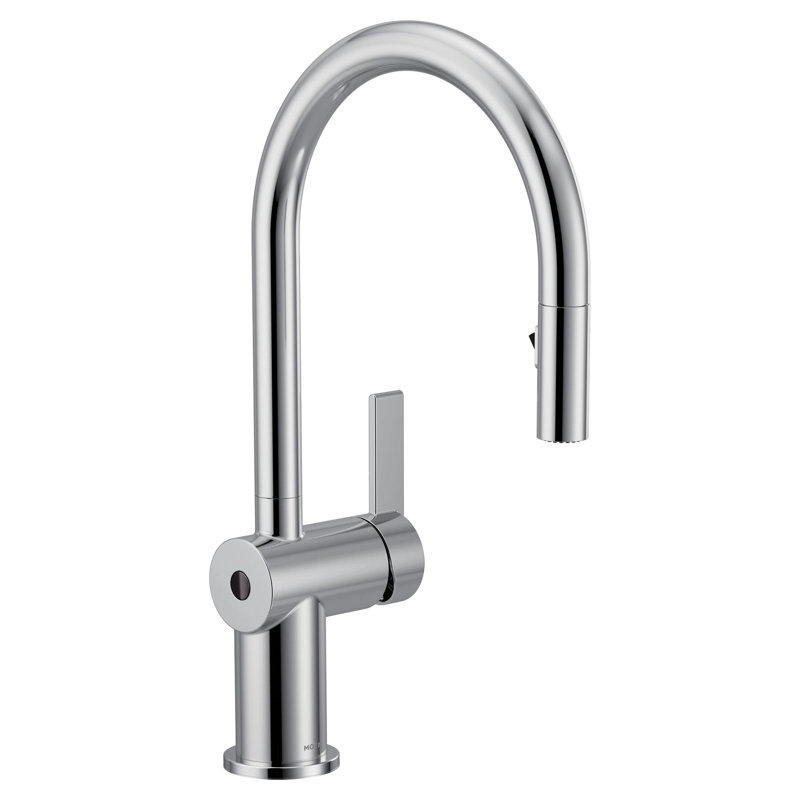 Robinet de cuisine à poignée simple Moen Cia MotionSense Wave avec technologie Power Clean, Chrome