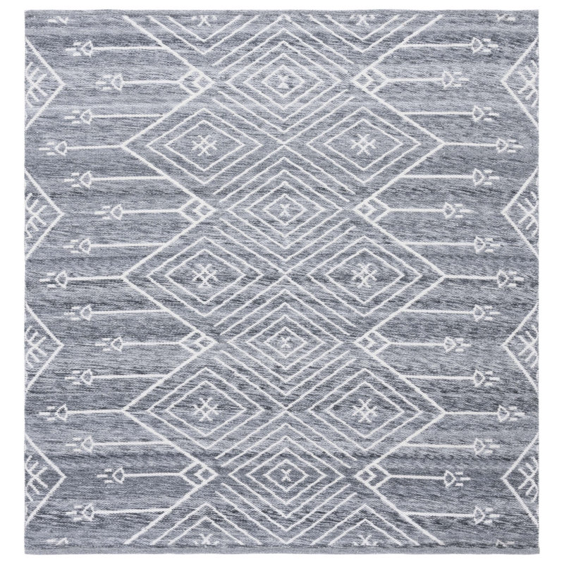 Kilim Flat Weave Performance Southwestern Rug, Square 6'