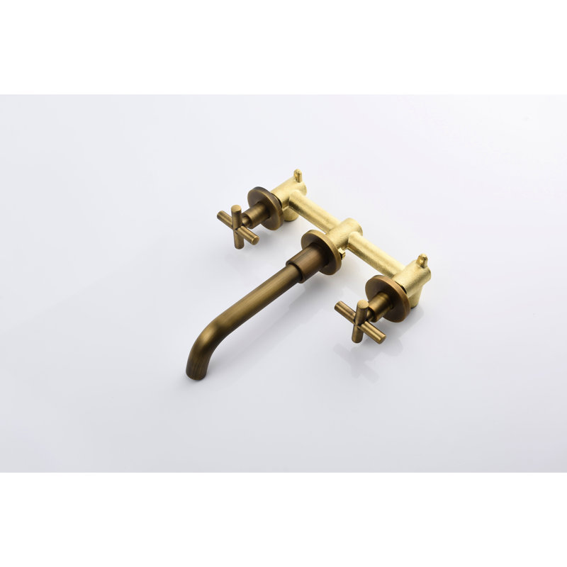 Bathroom Faucet Wall Mounted Bronze Series - Construction, Enhances Decor Mount In Hue Solid Brass, To Rust, Ensures Smooth Operation