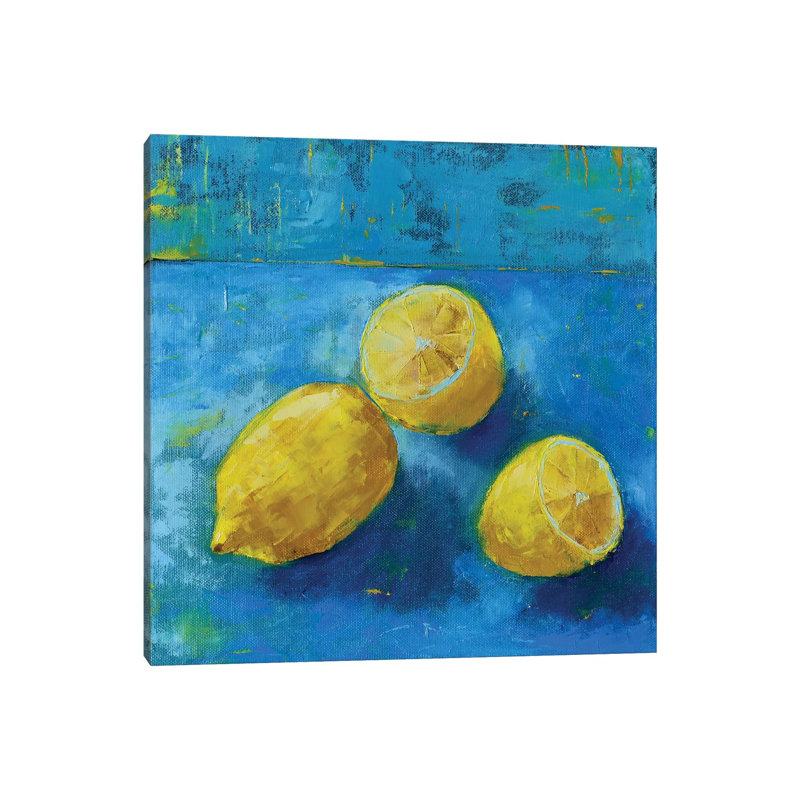 Citrons - reproduction d'art sur toile tendue, Toile tendue, Ne s’applique pas, H 12 po x l 12 po
