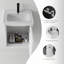 Meuble-lavabo flottant avec lavabo, porte à fermeture en douceur, lavabo en céramique, contreplaqué-133039508