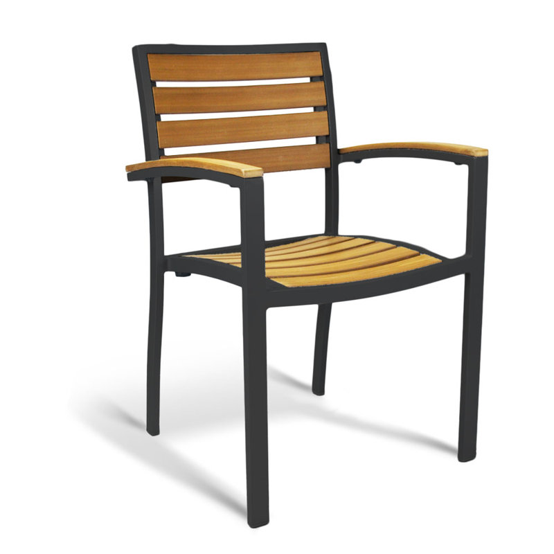 Bayhead Outdoor Dining Armchair, Teak/Black