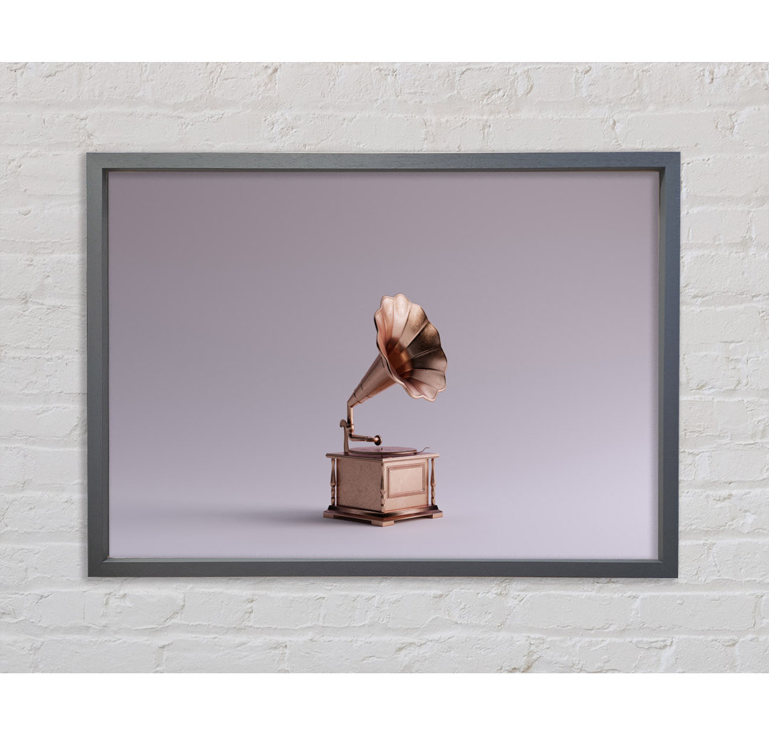 Gramophone Simplicity - Single Picture Frame Kunstdrucke auf Leinwand