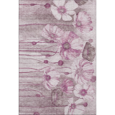 Premium Machine Washable Prisco Plum Rug
