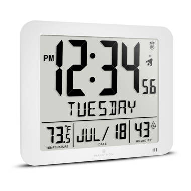 Slim Jumbo Atomic Wall Clock with Indoor Temperature & Humidity