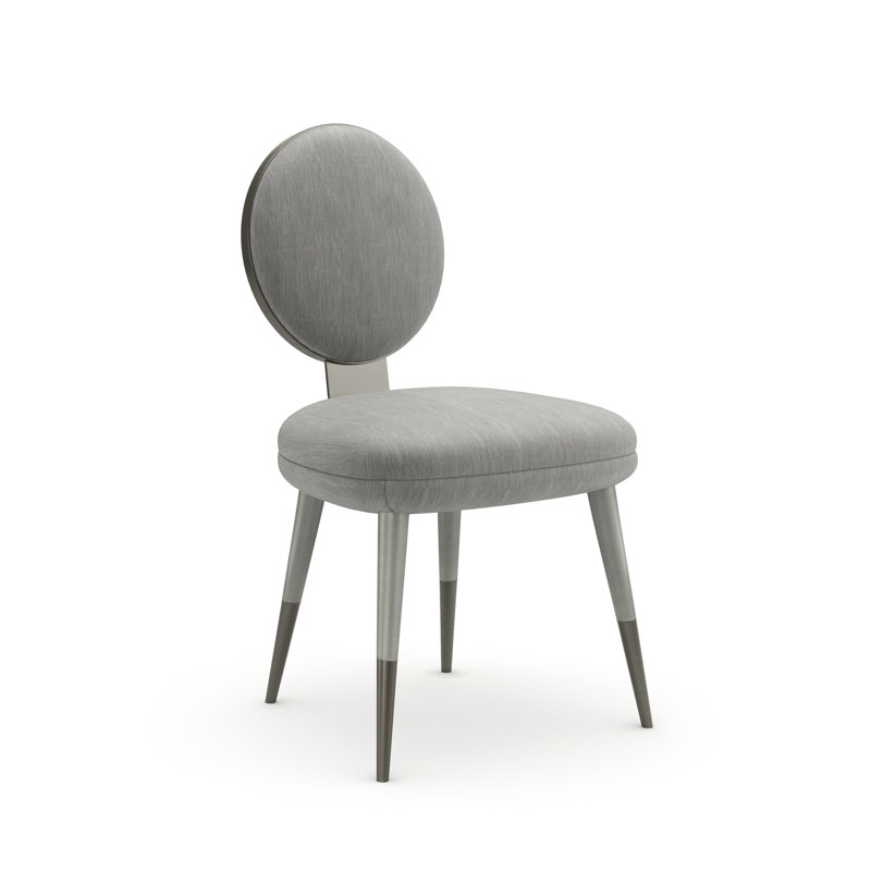 Caracole Upholstered Dining Chair, Gray, Polyester Gray