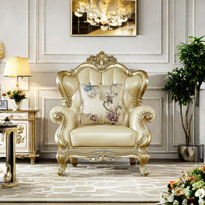 Fauteuil de luxe en cuir massif European